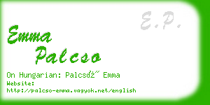 emma palcso business card